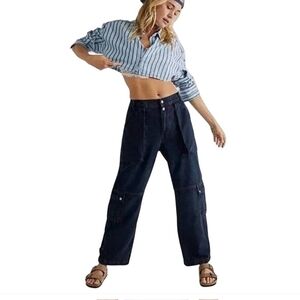 We The Free Marx Slouchy Cargo Wide Leg Carpenter Boho Casual Jeans